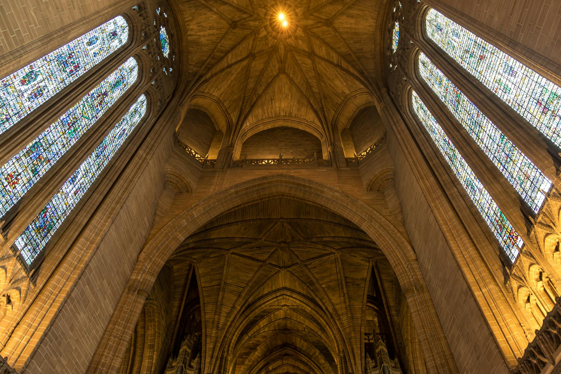 The breathtaking interior of Liverpool Cathedral, the largest cathedral in Britain and fifth largest in the world